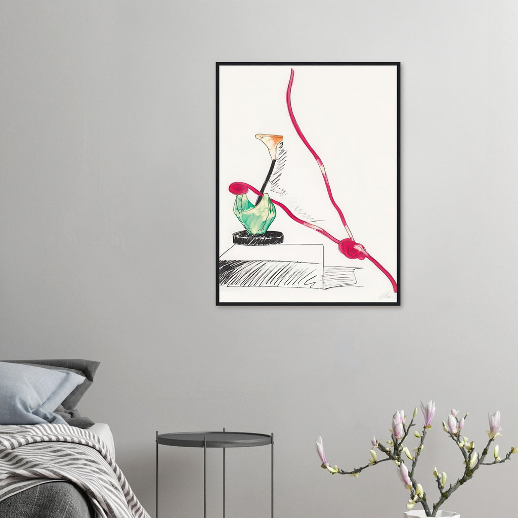 Andy Warhol framed print depicting the design highlights the relationship between compact petals, organic contours and deliberately graphic printmaking marks