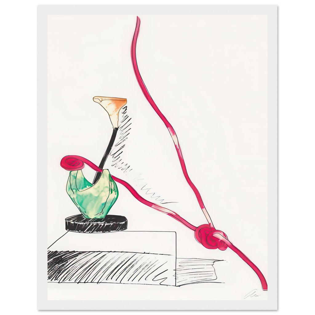 Andy Warhol framed print depicting the design highlights the relationship between compact petals, organic contours and deliberately graphic printmaking marks, white frame, 27x35 cm / 11x14″