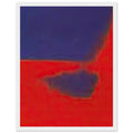 Andy Warhol framed print depicting wide, indistinct shapes sweep across colour fields; Warhol’s Shadows prints developed from a large body of near-abstract paintings shown in 1979, white frame, 27x35 cm / 11x14″