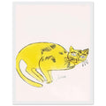 Andy Warhol framed print depicting a spare contour drawing gives the animal its personality, while uncomplicated forms keep the focus on the cat’s outline and pose, white frame, 27x35 cm / 11x14″