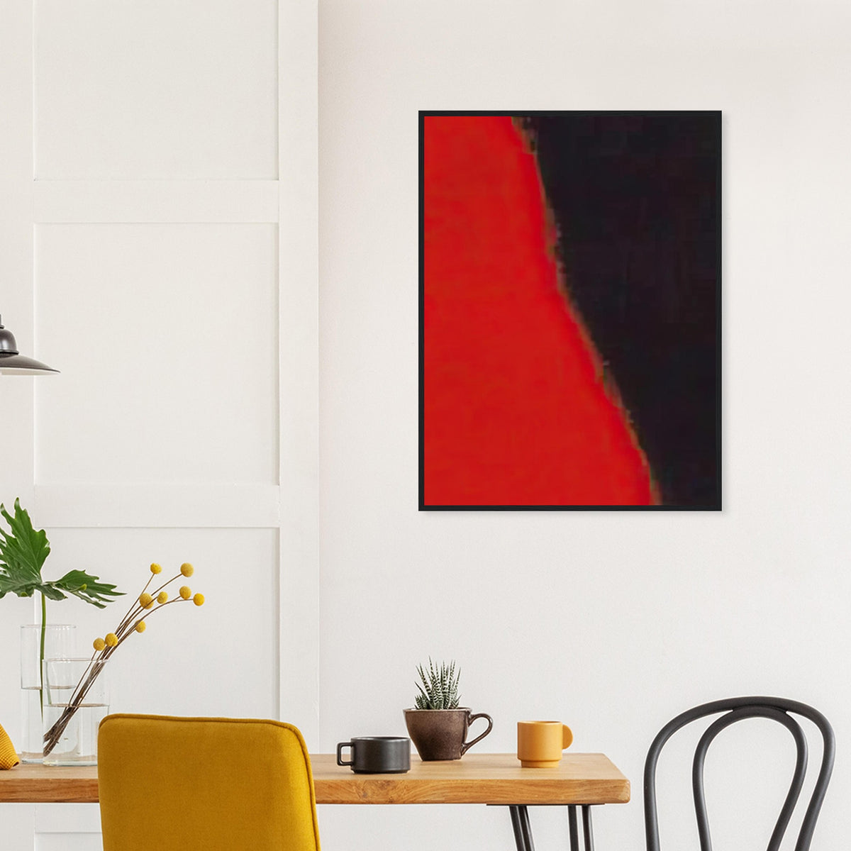 Andy Warhol framed print depicting wide, indistinct shapes sweep across colour fields; Warhol’s Shadows prints developed from a large body of near-abstract paintings shown in 1979