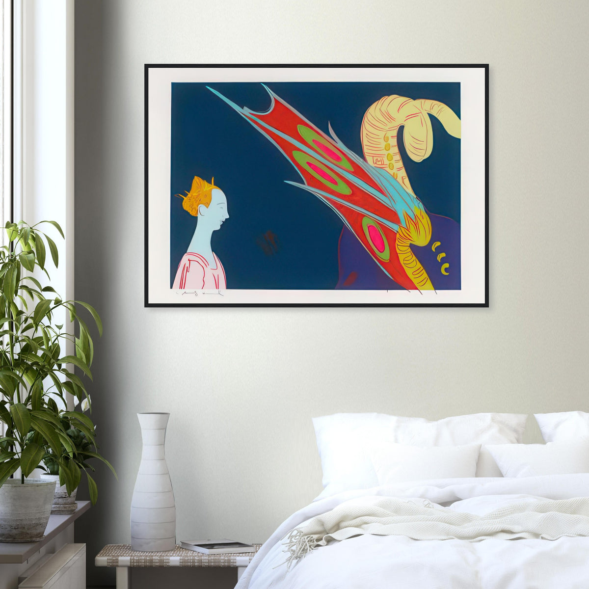 Andy Warhol framed print depicting a detail from the legendary encounter between Saint George and the dragon, a detail that connects the composition to its broader artistic subject