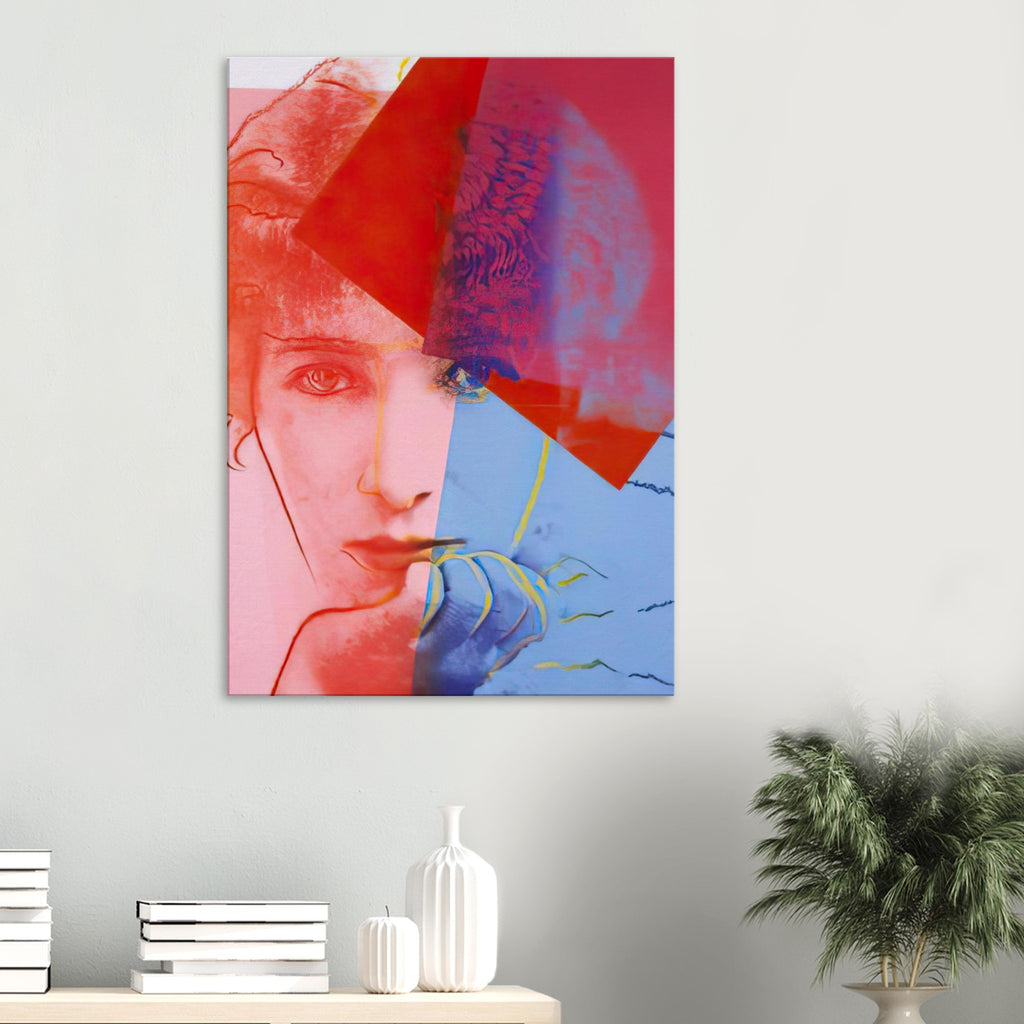 Andy Warhol canvas print depicting the image centers on a distinctive likeness rather than narrative scenery; line and simplified contrast make the person the focus