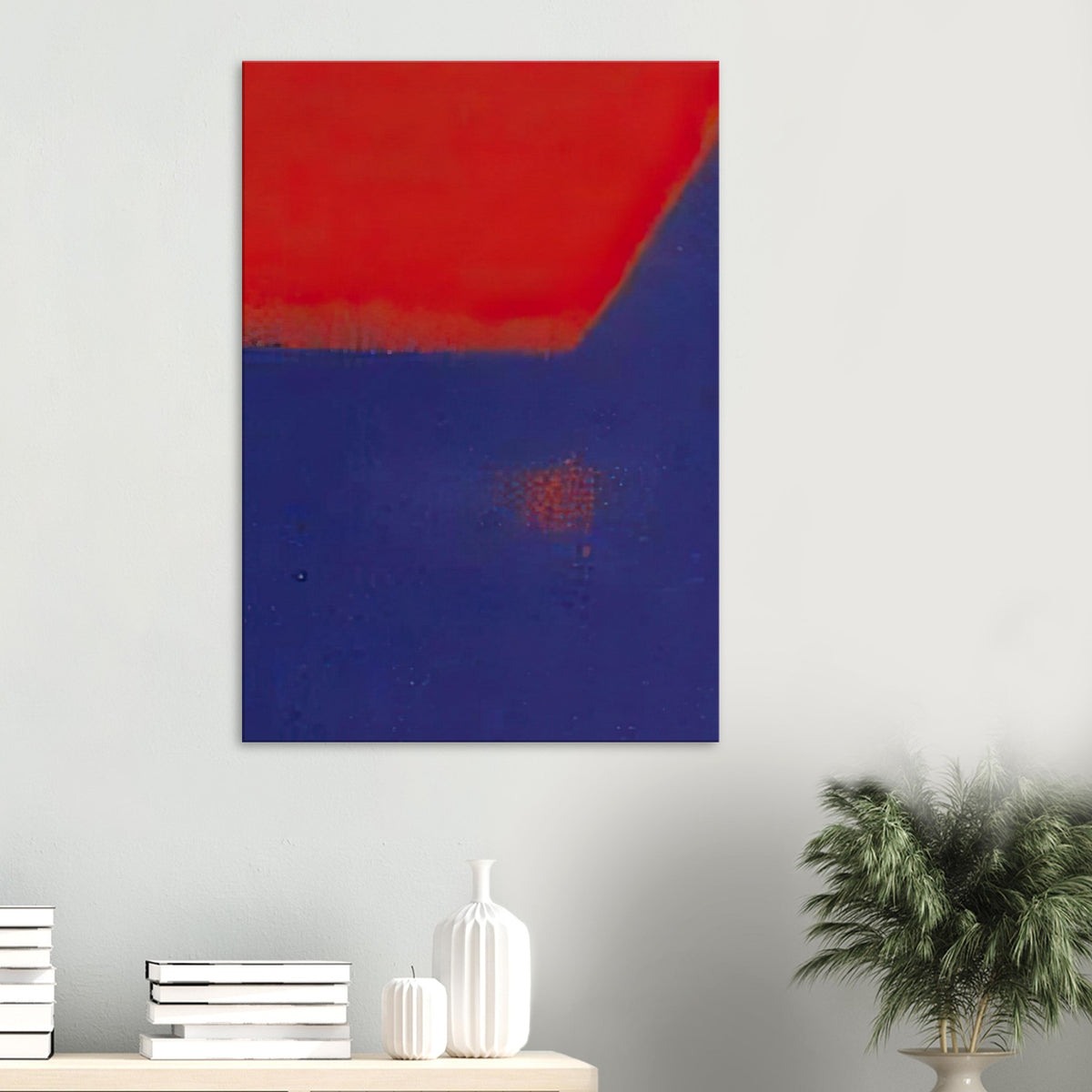 Andy Warhol canvas print depicting an expansive dark shape against a contrasting field creates a sense of movement, ambiguity and spatial depth