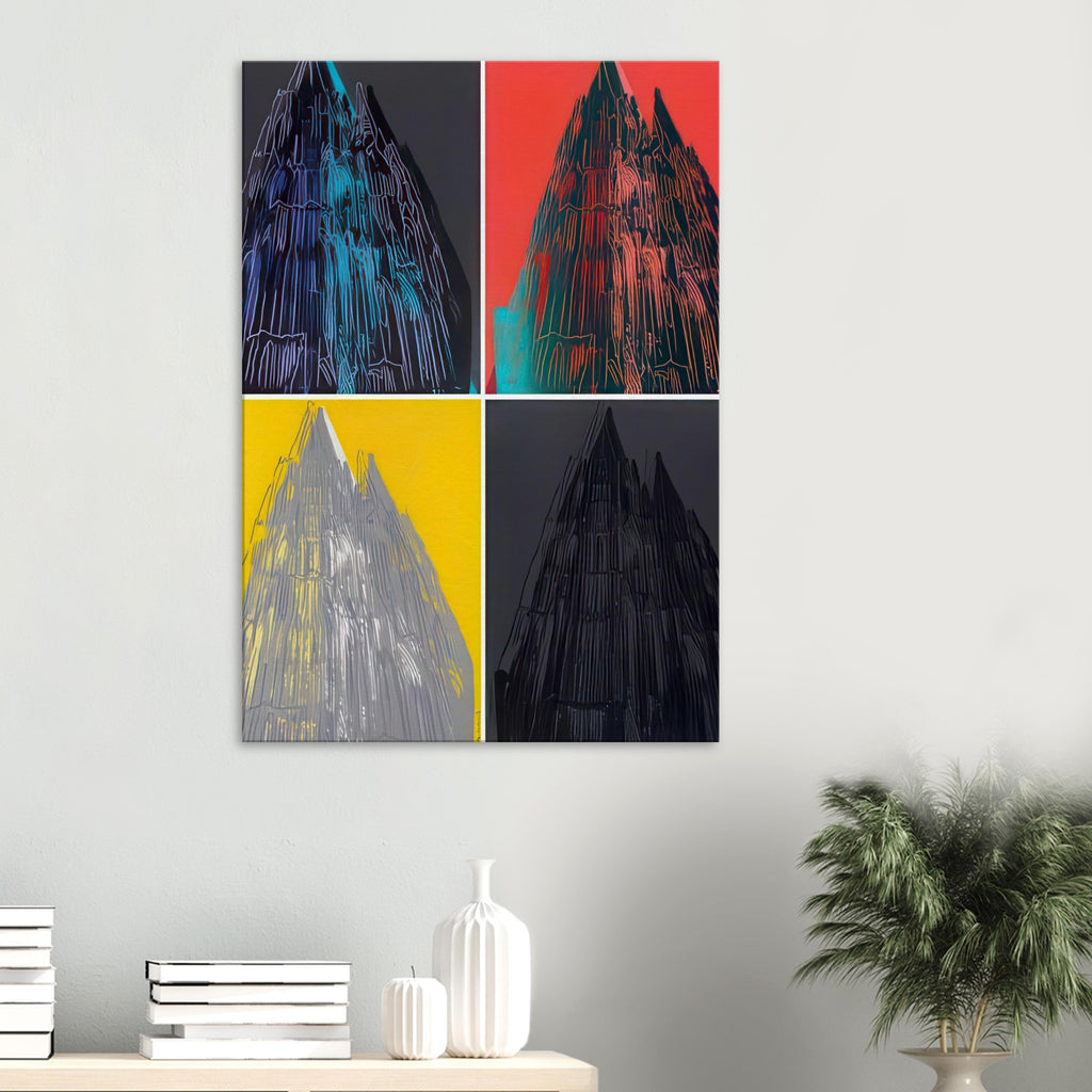 Andy Warhol canvas print depicting the cathedral’s soaring spires and intricate façade give the poster a strong vertical architectural structure, providing an unusual counterpart to the artist’s better-known celebrity faces