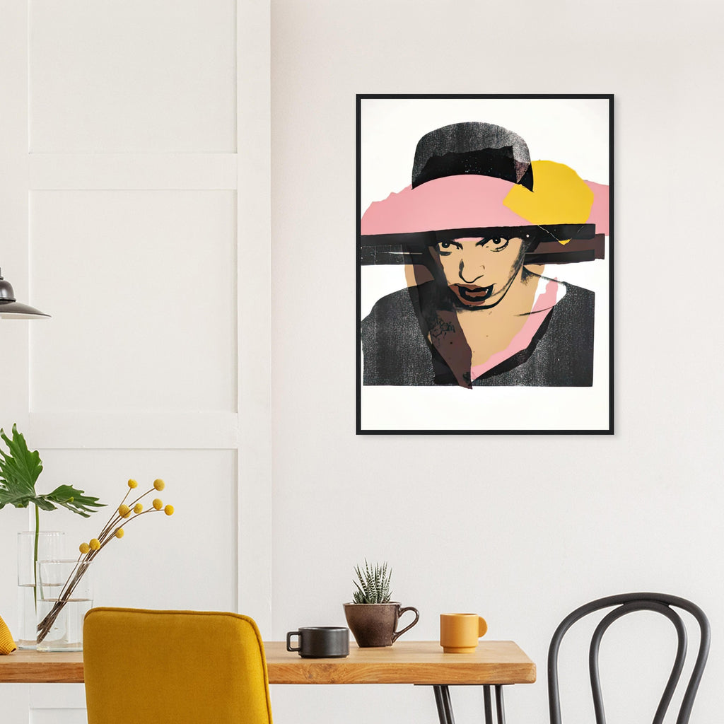 Andy Warhol framed print depicting areas of saturated colour and loose, sometimes deliberately displaced contours interact with the sitter’s photographic likeness; The Ladies and Gentlemen project portrays transgender women and drag performers from New York, including