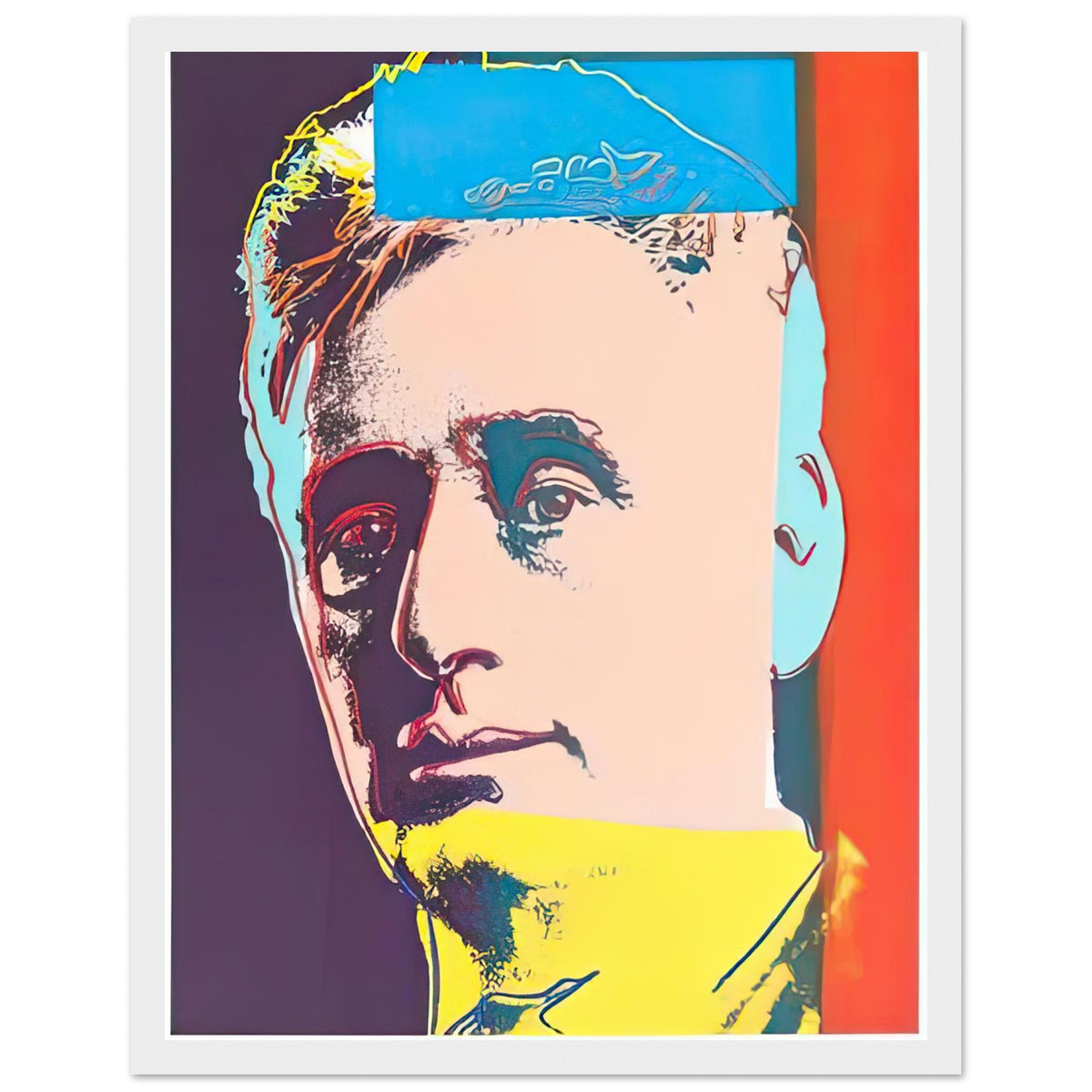 Andy Warhol framed print depicting the sitter is the pioneering American Supreme Court justice; This portrait belongs to Ten Portraits of Jews of the Twentieth Century, in which Warhol brought, white frame, 27x35 cm / 11x14″