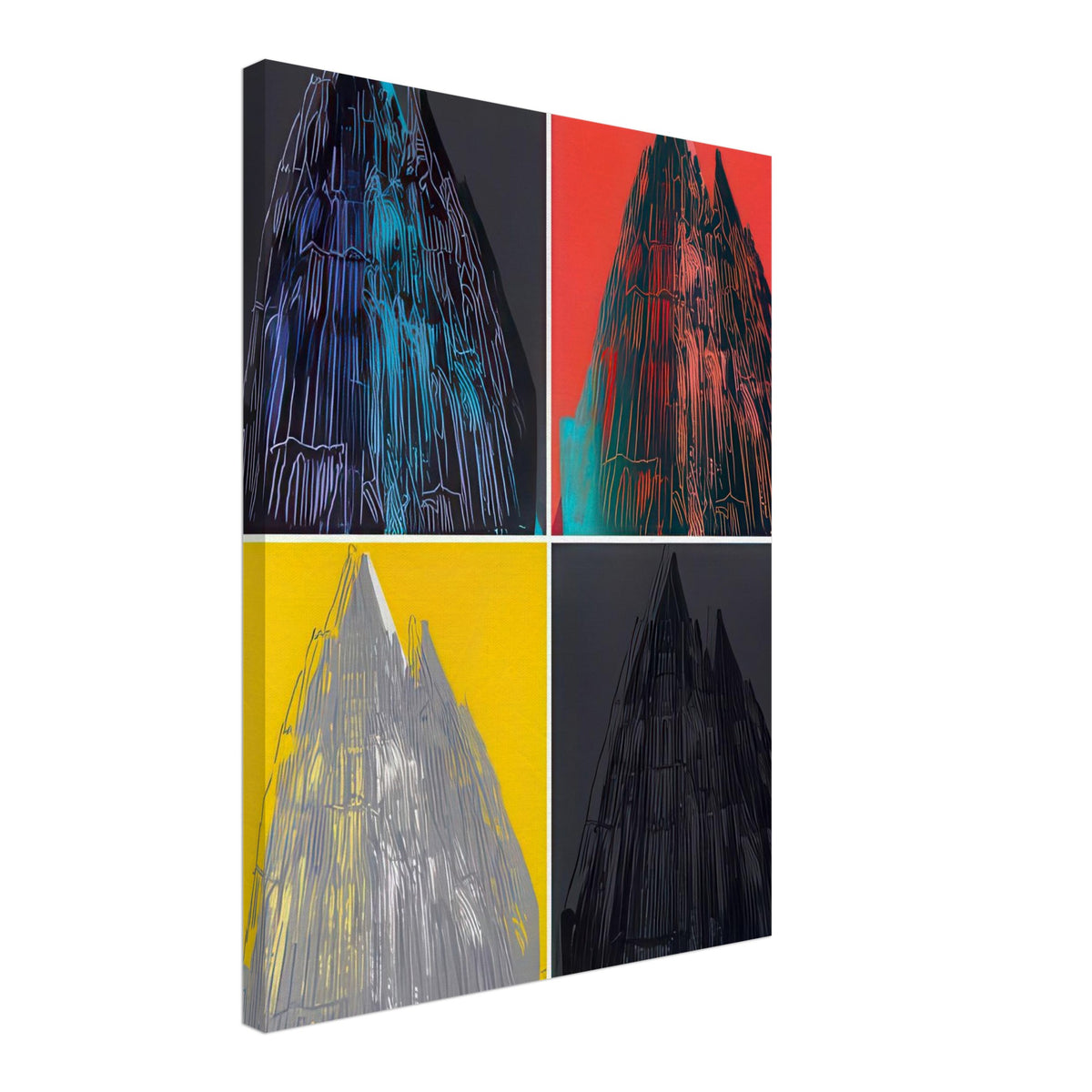 Andy Warhol canvas print depicting the cathedral’s soaring spires and intricate façade give the poster a strong vertical architectural structure, providing an unusual counterpart to the artist’s better-known celebrity faces, 45x60 cm / 18x24″