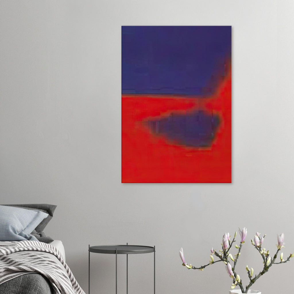 Andy Warhol canvas print depicting an expansive dark shape against a contrasting field creates a sense of movement, ambiguity and spatial depth