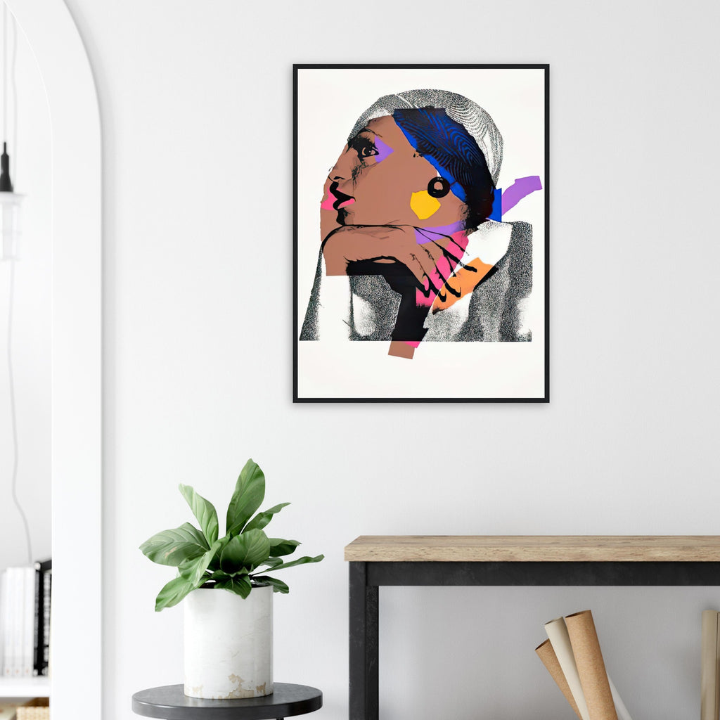 Andy Warhol framed print depicting areas of saturated colour and loose, sometimes deliberately displaced contours interact with the sitter’s photographic likeness; The Ladies and Gentlemen project portrays transgender women and drag performers from New York, including