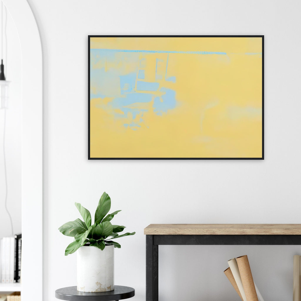Andy Warhol framed print depicting the stark chair, its surroundings and the tense emptiness of the room, a detail that connects the composition to its broader artistic subject