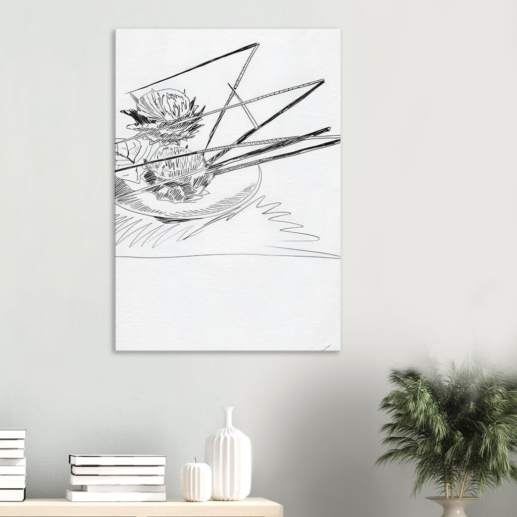 Andy Warhol canvas print depicting the black-and-white treatment emphasizes shapes, texture and the structure of the flowers rather than bright color accents