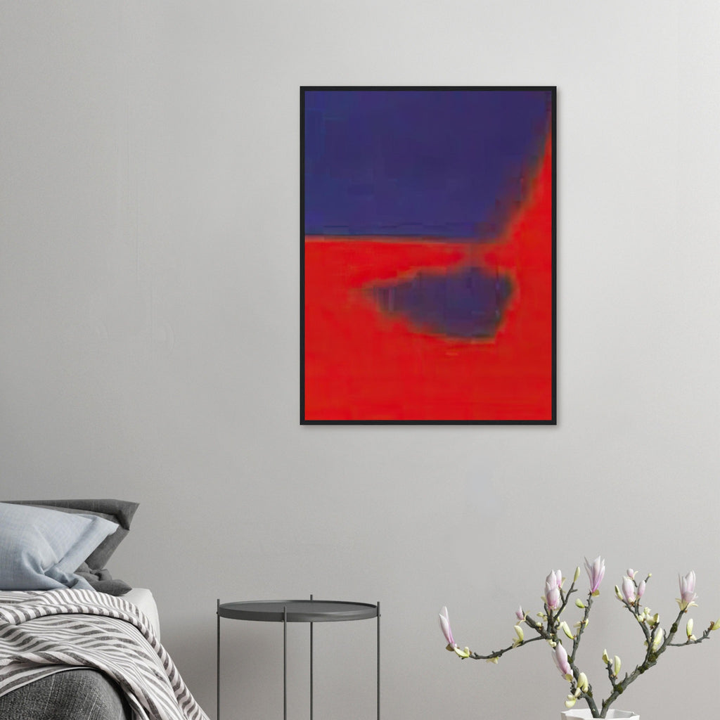 Andy Warhol framed print depicting wide, indistinct shapes sweep across colour fields; Warhol’s Shadows prints developed from a large body of near-abstract paintings shown in 1979