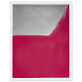 Andy Warhol framed print depicting wide, indistinct shapes sweep across colour fields; Warhol’s Shadows prints developed from a large body of near-abstract paintings shown in 1979, white frame, 27x35 cm / 11x14″