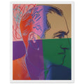 Andy Warhol framed print depicting the image centers on a distinctive likeness rather than narrative scenery; line and simplified contrast make the person the focus, white frame, 27x35 cm / 11x14″
