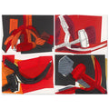 Andy Warhol poster depicting the industrial hammer and curved sickle as emphatic, intersecting shapes, a detail that connects the composition to its broader artistic subject, 30x40 cm / 12x16″