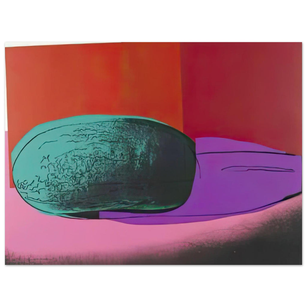 Andy Warhol poster depicting rounded fruit forms, expressive edges and the recognizable shapes of watermelon, a detail that connects the composition to its broader artistic subject, 30x40 cm / 12x16″