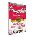 Andy Warhol canvas print depicting the instantly legible soup-can silhouette, packaging lettering and product name create a highly recognizable commercial composition, 45x60 cm / 18x24″