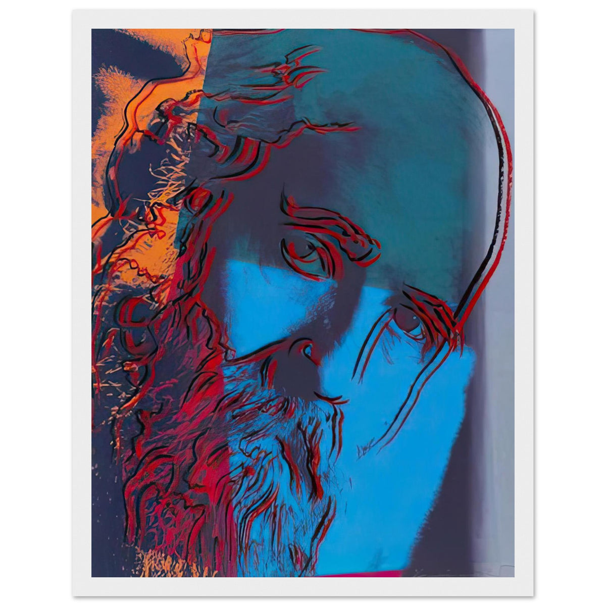 Andy Warhol framed print depicting the sitter is the philosopher associated with the idea of dialogue; This portrait belongs to Ten Portraits of Jews of the Twentieth Century, in which Warhol brought, white frame, 27x35 cm / 11x14″