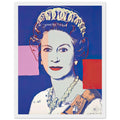 Andy Warhol framed print depicting this work depicts Queen Elizabeth II of the United Kingdom; The Reigning Queens portfolio presented four women who held ruling power in their own right: Elizabeth, white frame, 27x35 cm / 11x14″