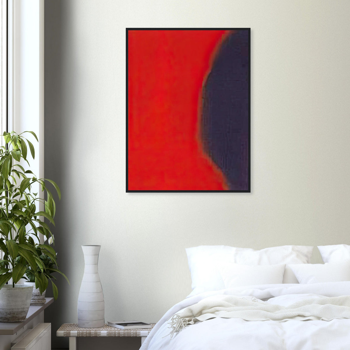Andy Warhol framed print depicting wide, indistinct shapes sweep across colour fields; Warhol’s Shadows prints developed from a large body of near-abstract paintings shown in 1979