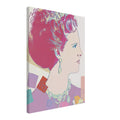 Andy Warhol canvas print depicting the recognizable royal portrait becomes a strong graphic focal point, 45x60 cm / 18x24″