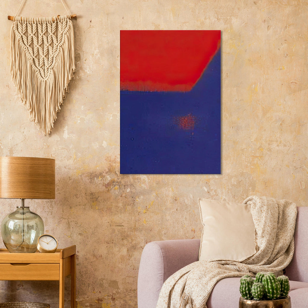 Andy Warhol canvas print depicting an expansive dark shape against a contrasting field creates a sense of movement, ambiguity and spatial depth