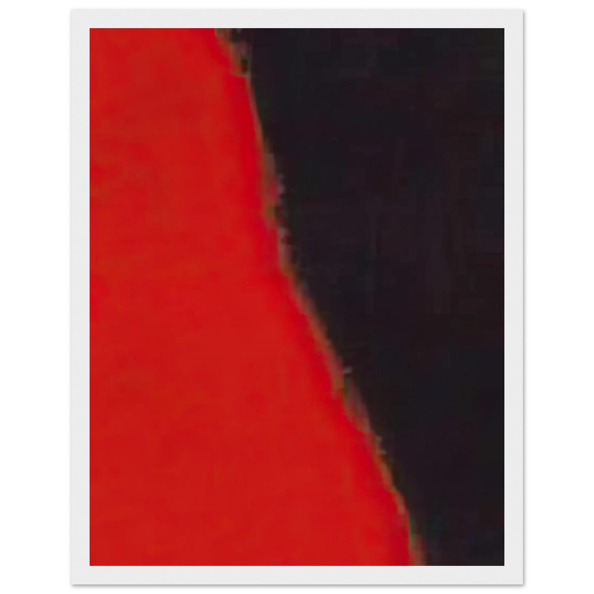 Andy Warhol framed print depicting wide, indistinct shapes sweep across colour fields; Warhol’s Shadows prints developed from a large body of near-abstract paintings shown in 1979, white frame, 27x35 cm / 11x14″