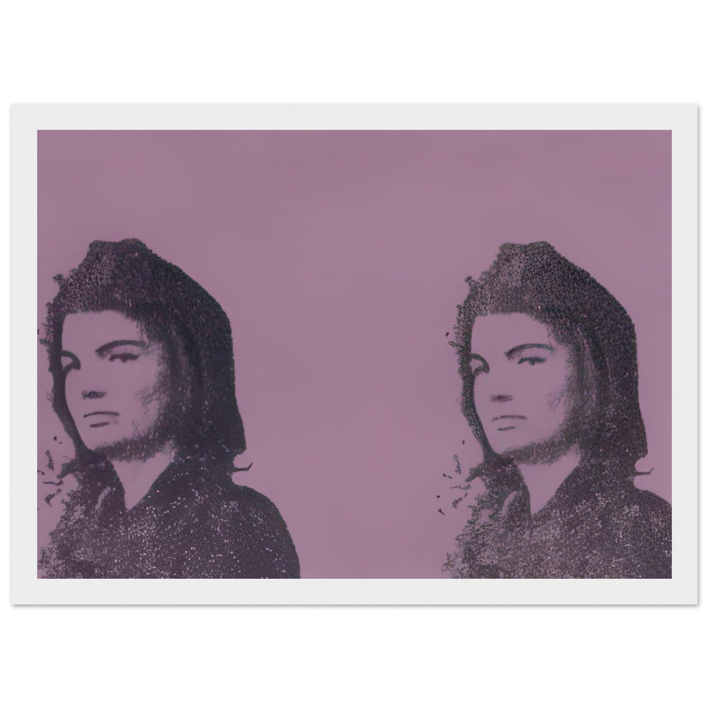 Andy Warhol framed print depicting bold printed shapes and a distinctive graphic composition, a detail that connects the composition to its broader artistic subject, white frame, 21x29.7 cm / 8x12"