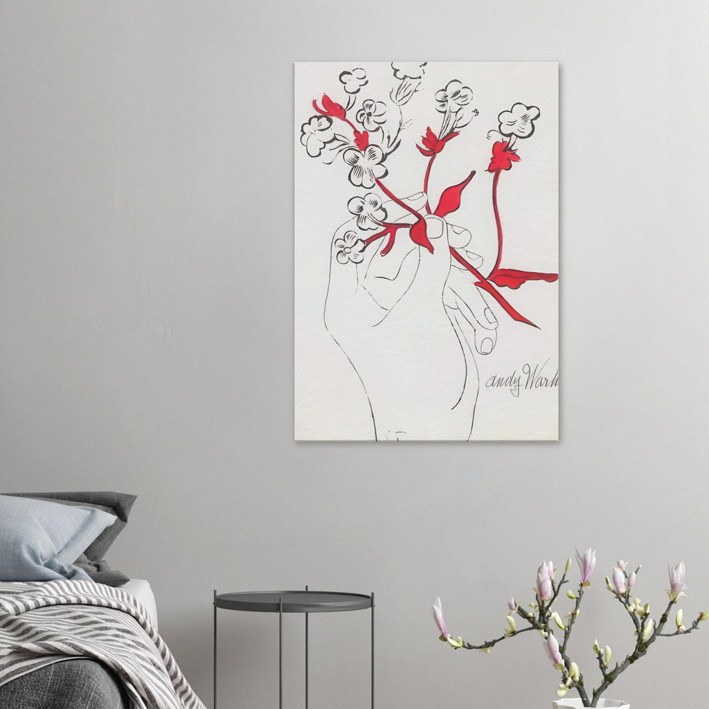 Andy Warhol canvas print depicting the restrained, expressive line-work turns a small human gesture into an intimate, decorative subject