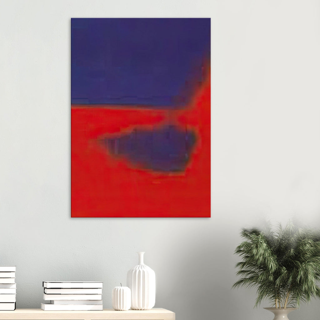 Andy Warhol canvas print depicting an expansive dark shape against a contrasting field creates a sense of movement, ambiguity and spatial depth