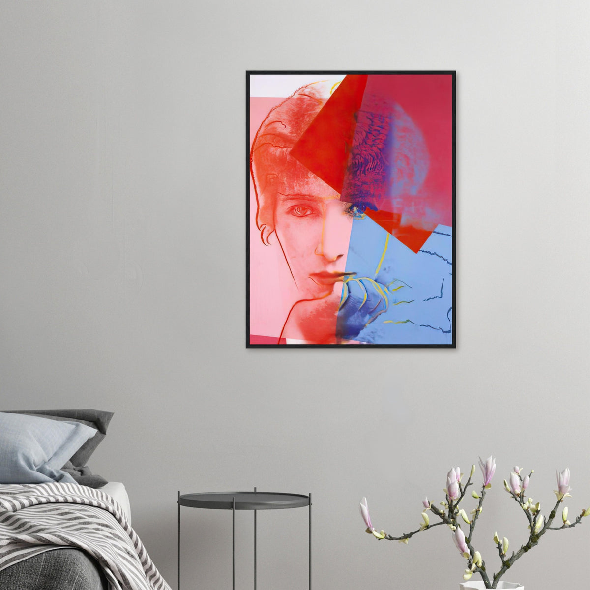 Andy Warhol framed print depicting the sitter is the French stage actress; This portrait belongs to Ten Portraits of Jews of the Twentieth Century, in which Warhol brought