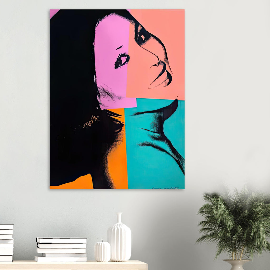 Andy Warhol poster depicting its effect as wall art comes from the supplied artwork and its graphic presence