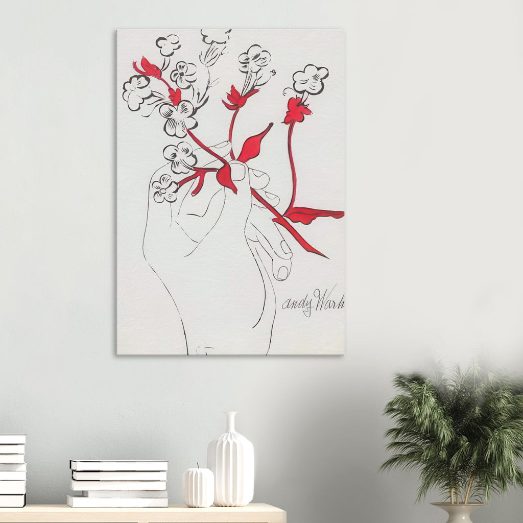 Andy Warhol canvas print depicting the restrained, expressive line-work turns a small human gesture into an intimate, decorative subject