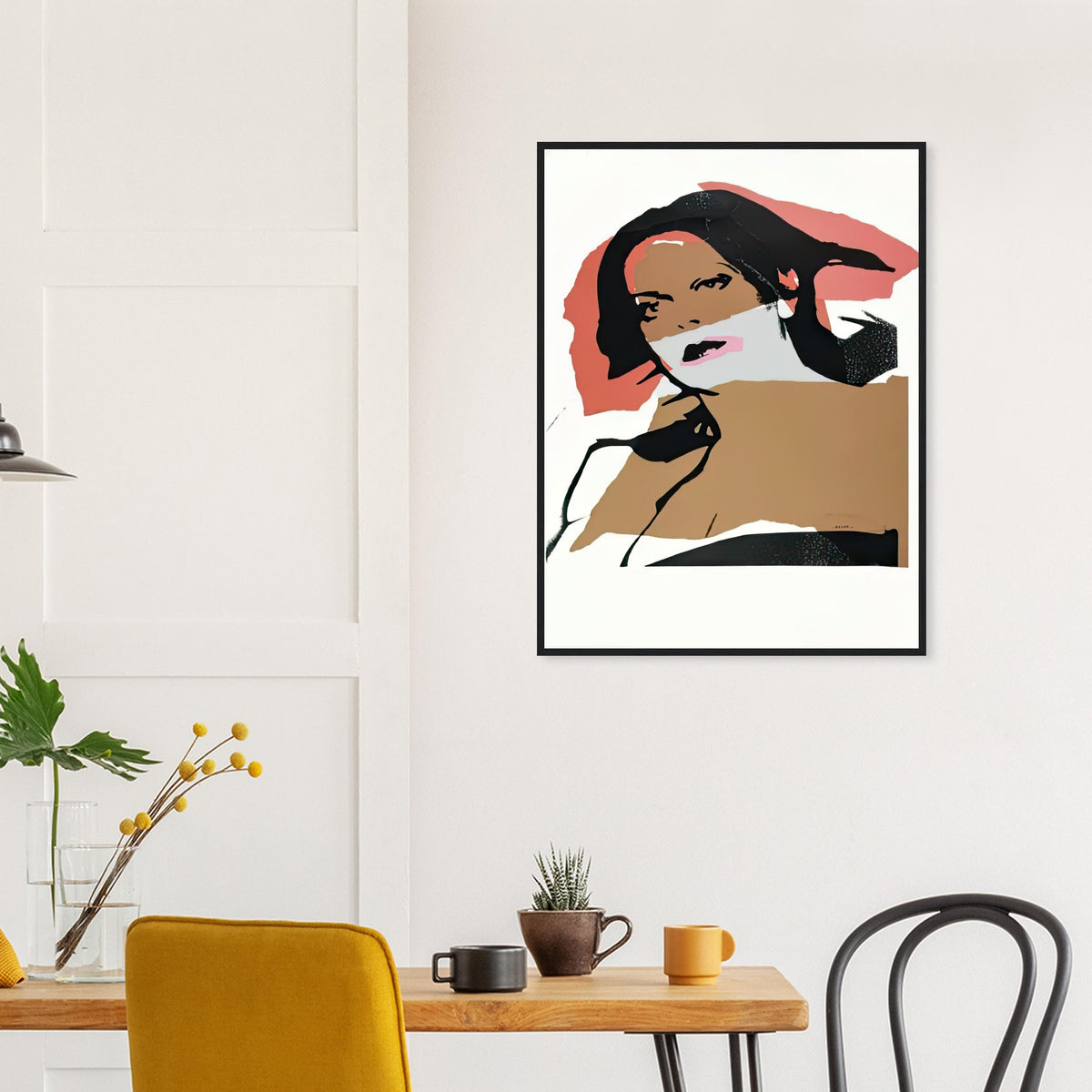 Andy Warhol framed print depicting areas of saturated colour and loose, sometimes deliberately displaced contours interact with the sitter’s photographic likeness; The Ladies and Gentlemen project portrays transgender women and drag performers from New York, including