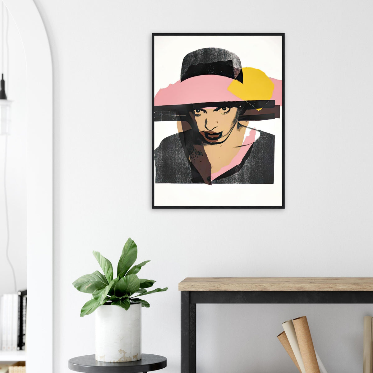 Andy Warhol framed print depicting areas of saturated colour and loose, sometimes deliberately displaced contours interact with the sitter’s photographic likeness; The Ladies and Gentlemen project portrays transgender women and drag performers from New York, including