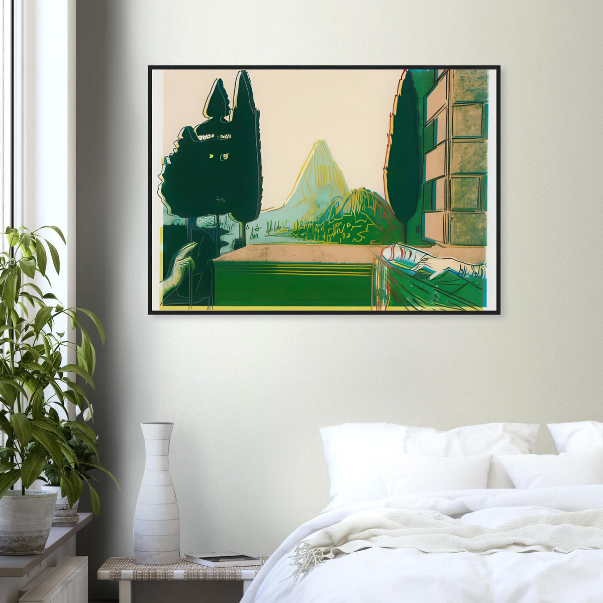 Andy Warhol framed print depicting a carefully chosen detail from the Annunciation scene, a detail that connects the composition to its broader artistic subject