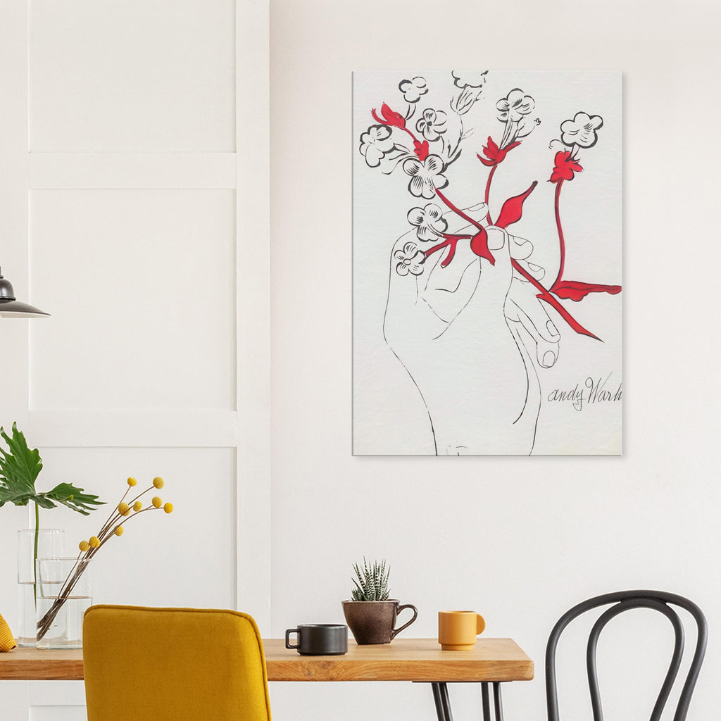Andy Warhol canvas print depicting the restrained, expressive line-work turns a small human gesture into an intimate, decorative subject