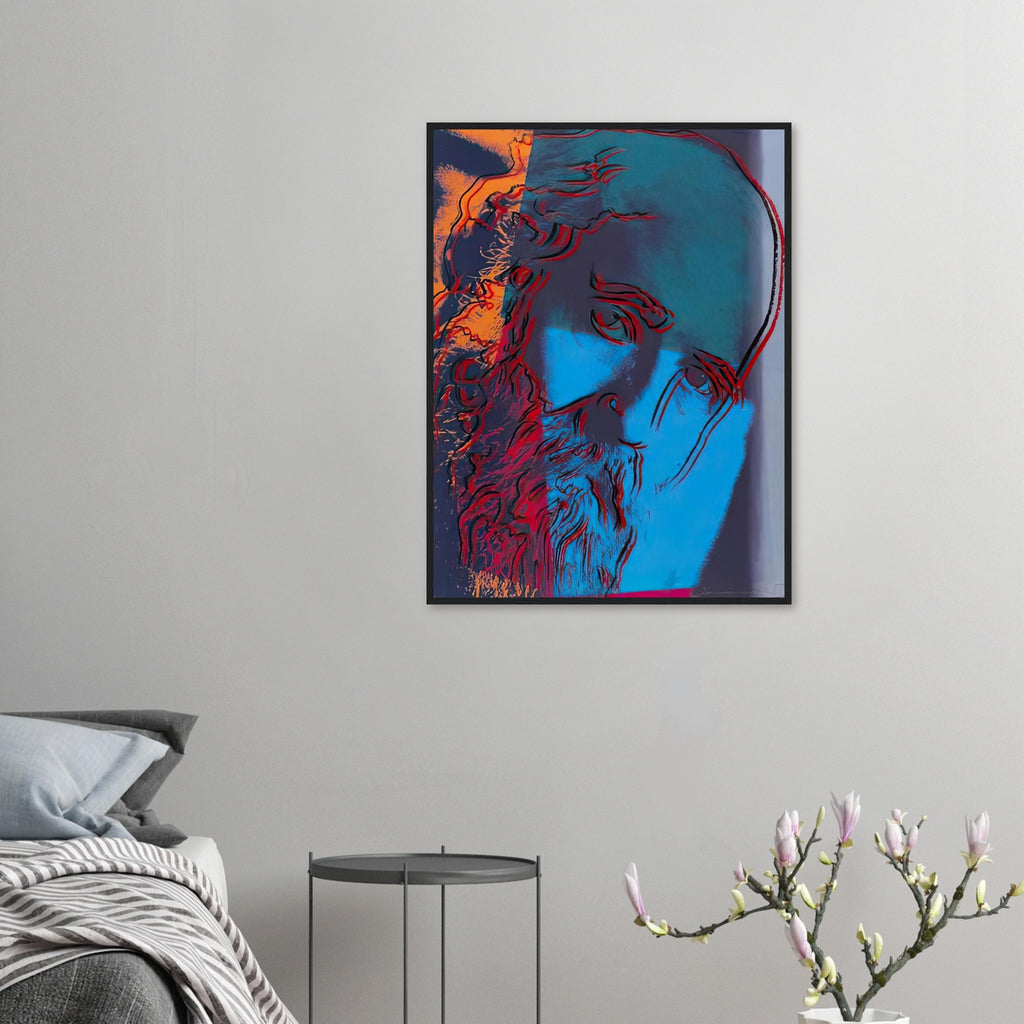 Andy Warhol framed print depicting the sitter is the philosopher associated with the idea of dialogue; This portrait belongs to Ten Portraits of Jews of the Twentieth Century, in which Warhol brought