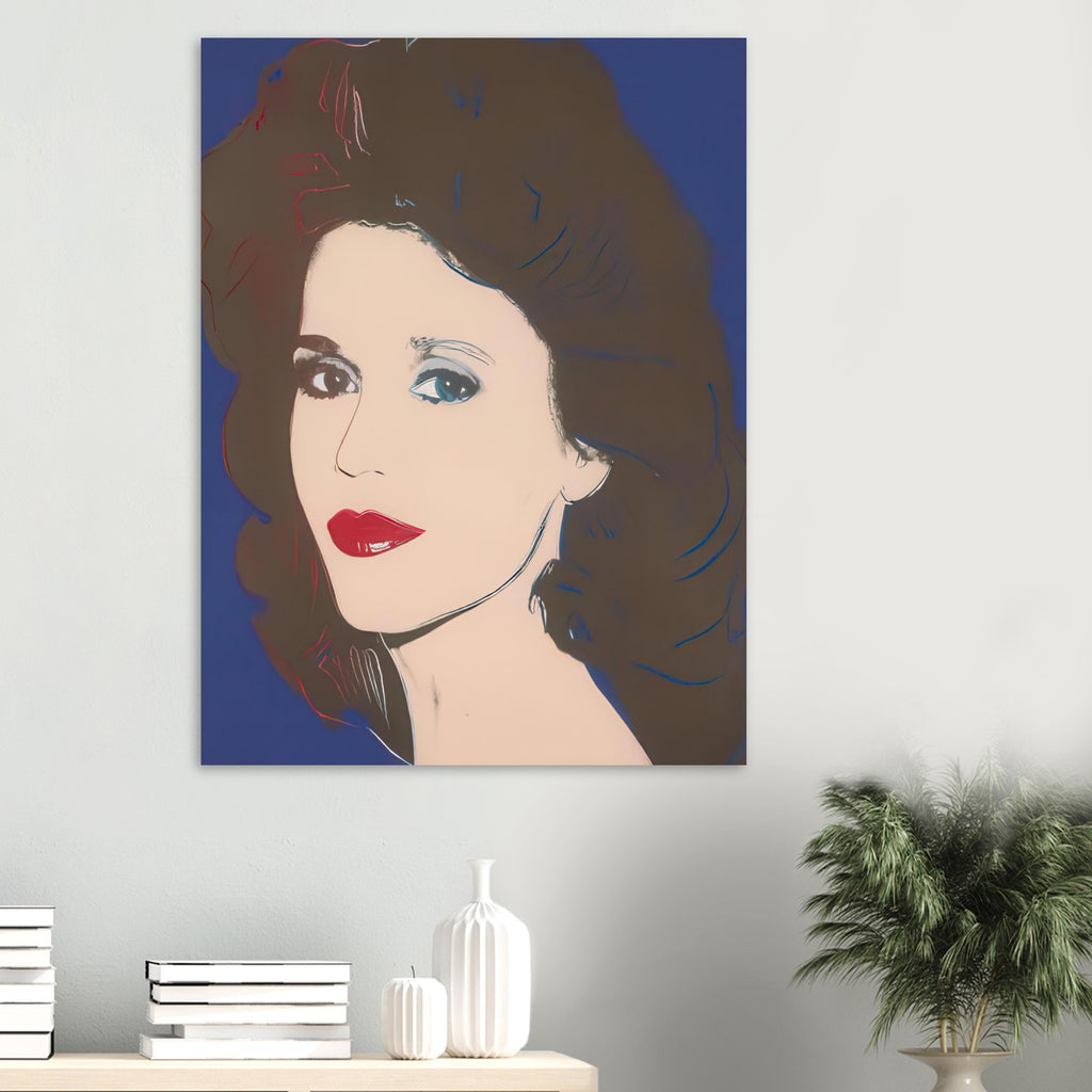 Andy Warhol poster depicting a direct portrait format keeps the focus on individual presence, allowing Warhol’s graphic treatment to elevate the sitter into an instantly readable image