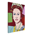 Andy Warhol canvas print depicting the recognizable royal portrait becomes a strong graphic focal point, 45x60 cm / 18x24″