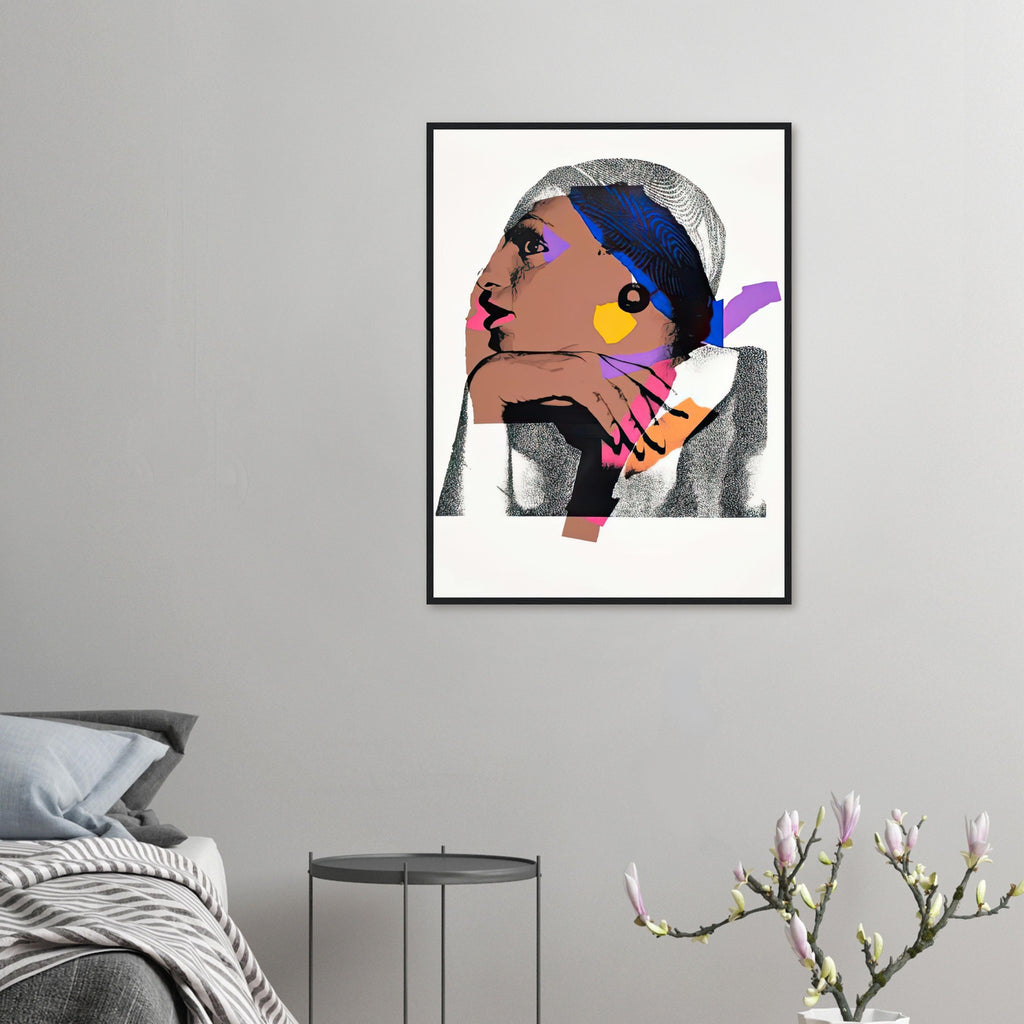 Andy Warhol framed print depicting areas of saturated colour and loose, sometimes deliberately displaced contours interact with the sitter’s photographic likeness; The Ladies and Gentlemen project portrays transgender women and drag performers from New York, including