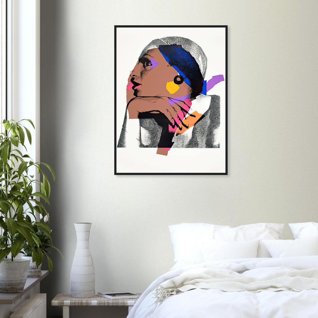 Andy Warhol framed print depicting areas of saturated colour and loose, sometimes deliberately displaced contours interact with the sitter’s photographic likeness; The Ladies and Gentlemen project portrays transgender women and drag performers from New York, including