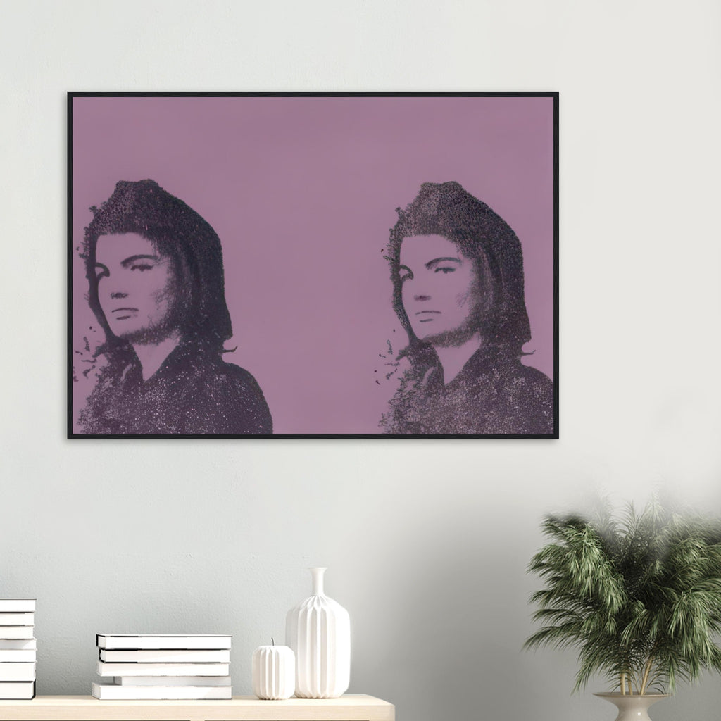 Andy Warhol framed print depicting bold printed shapes and a distinctive graphic composition, a detail that connects the composition to its broader artistic subject