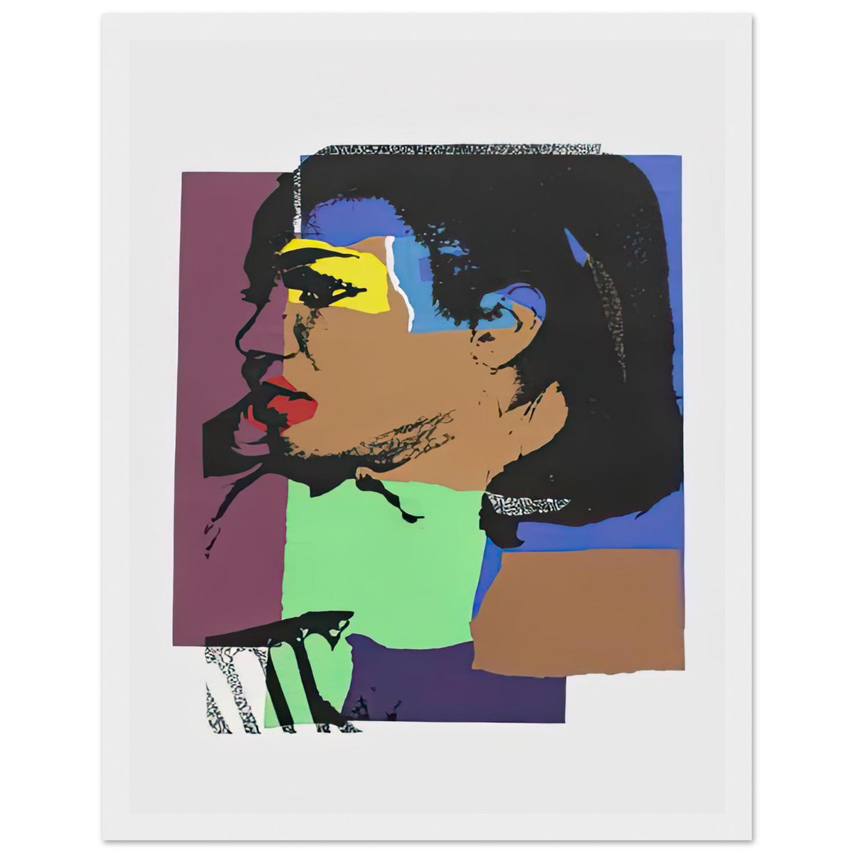 Andy Warhol framed print depicting areas of saturated colour and loose, sometimes deliberately displaced contours interact with the sitter’s photographic likeness; The Ladies and Gentlemen project portrays transgender women and drag performers from New York, including, white frame, 27x35 cm / 11x14″
