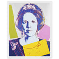 Andy Warhol framed print depicting this work depicts Queen Beatrix of the Netherlands; The Reigning Queens portfolio presented four women who held ruling power in their own right: Elizabeth, white frame, 27x35 cm / 11x14″
