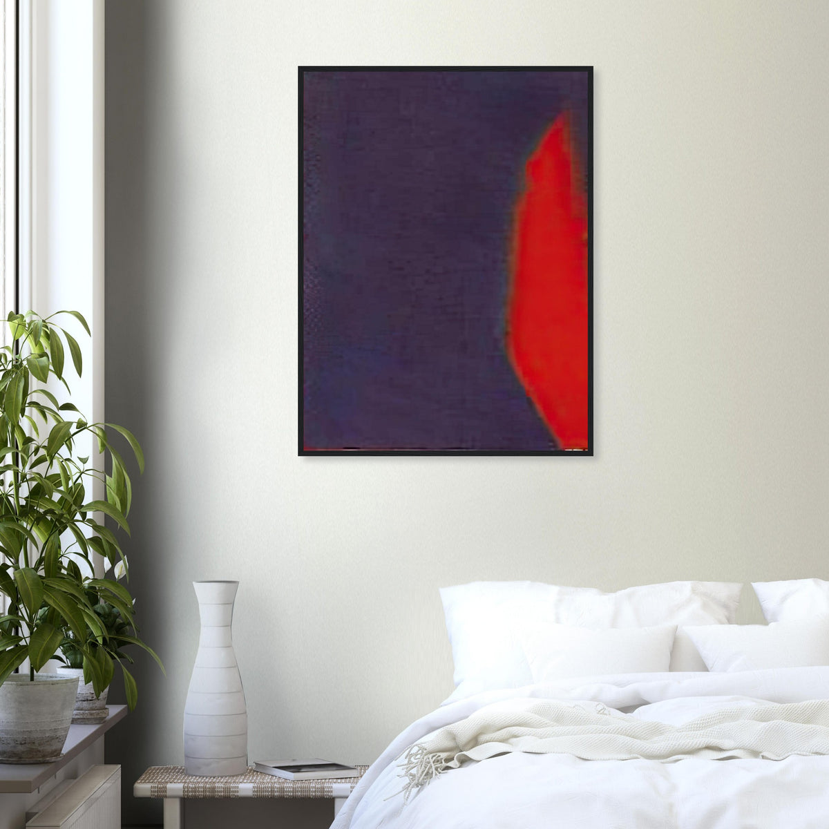 Andy Warhol framed print depicting wide, indistinct shapes sweep across colour fields; Warhol’s Shadows prints developed from a large body of near-abstract paintings shown in 1979